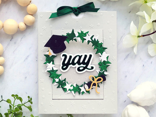 Make Something Beautiful®️-Graduation Wreath Slider Card-Cardstock Warehouse