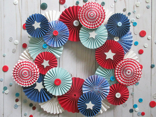 DIY Patriotic Rosette Wreath