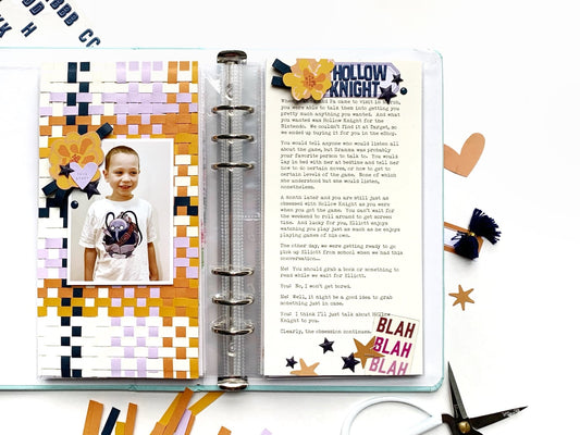 Woven Paper Scrapbook Layout