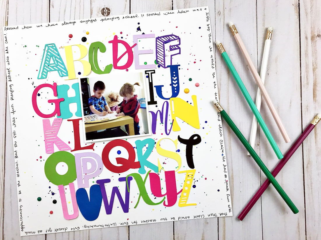 DIY Alphabet Soup Scrapbook Layout