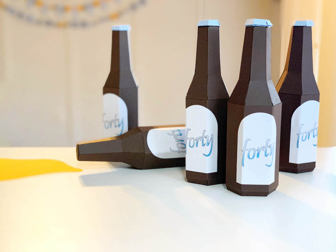 Paper Beer Bottle Treat Boxes