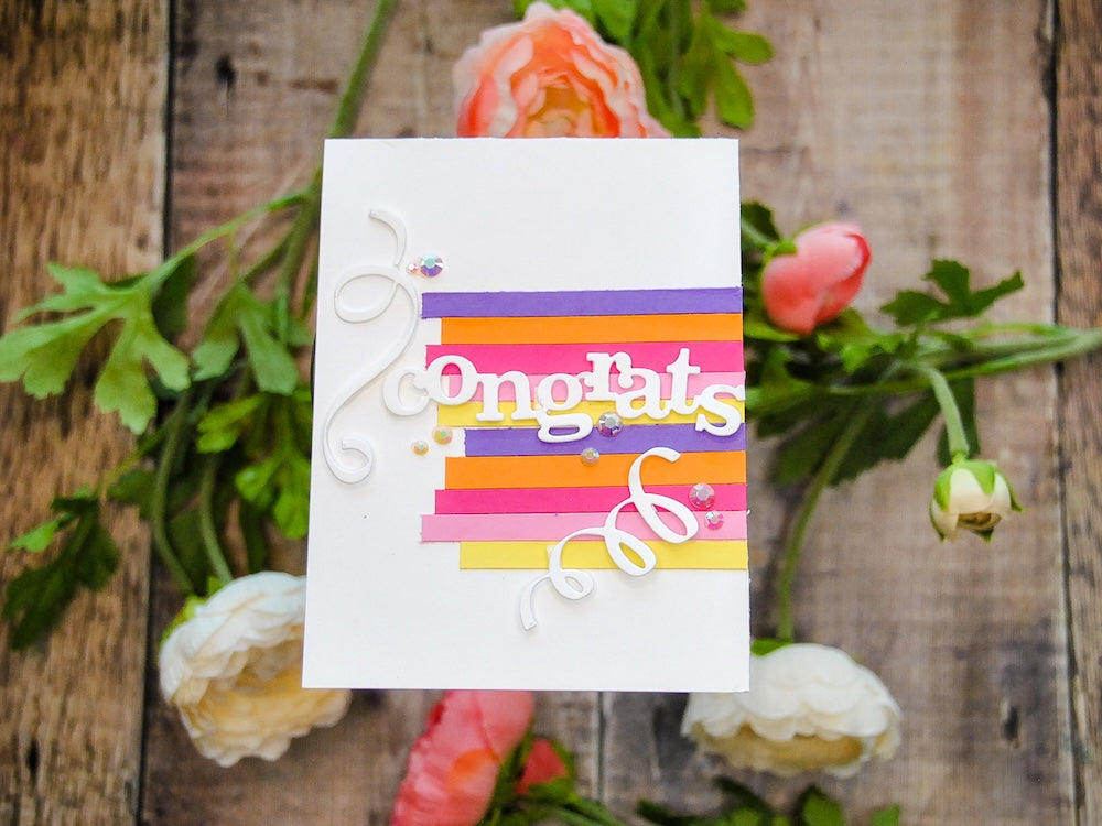 DIY Congrats Cardstock Stripes Card