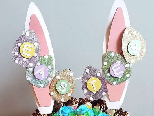 Glitter Paper Easter Egg Cake Topper