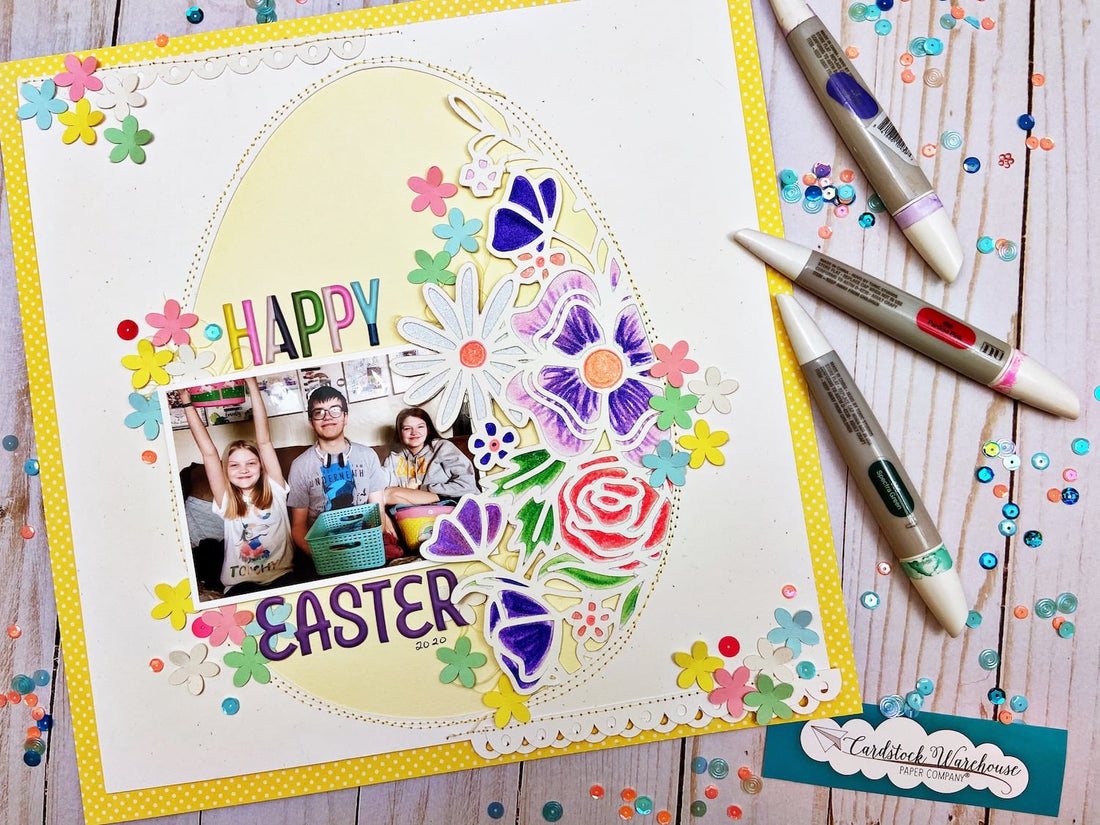 Easter Die Cut Scrapbook Layout