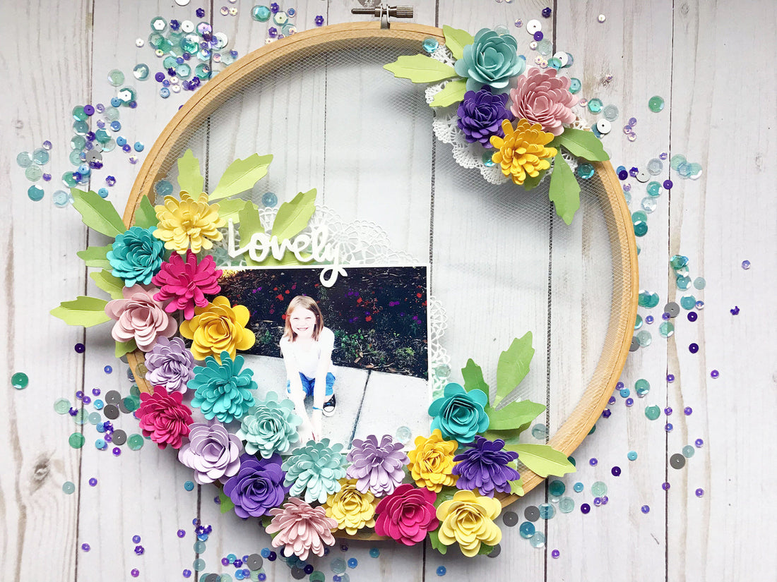 Paper Flower Hoop Home Decor