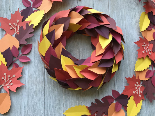 Paper Leaves Wreath and Garland