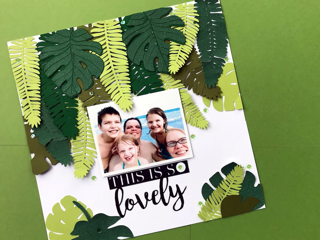 Paper Foliage Vacation Scrapbook Layout