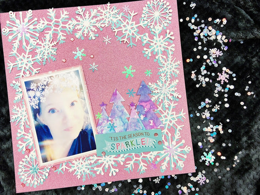 Layered Snowflake Scrapbook Layout