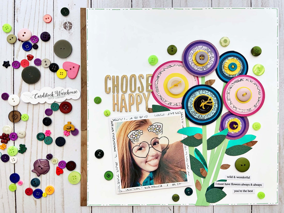 Paper Scraps Lollipop Flowers Scrapbook Layout