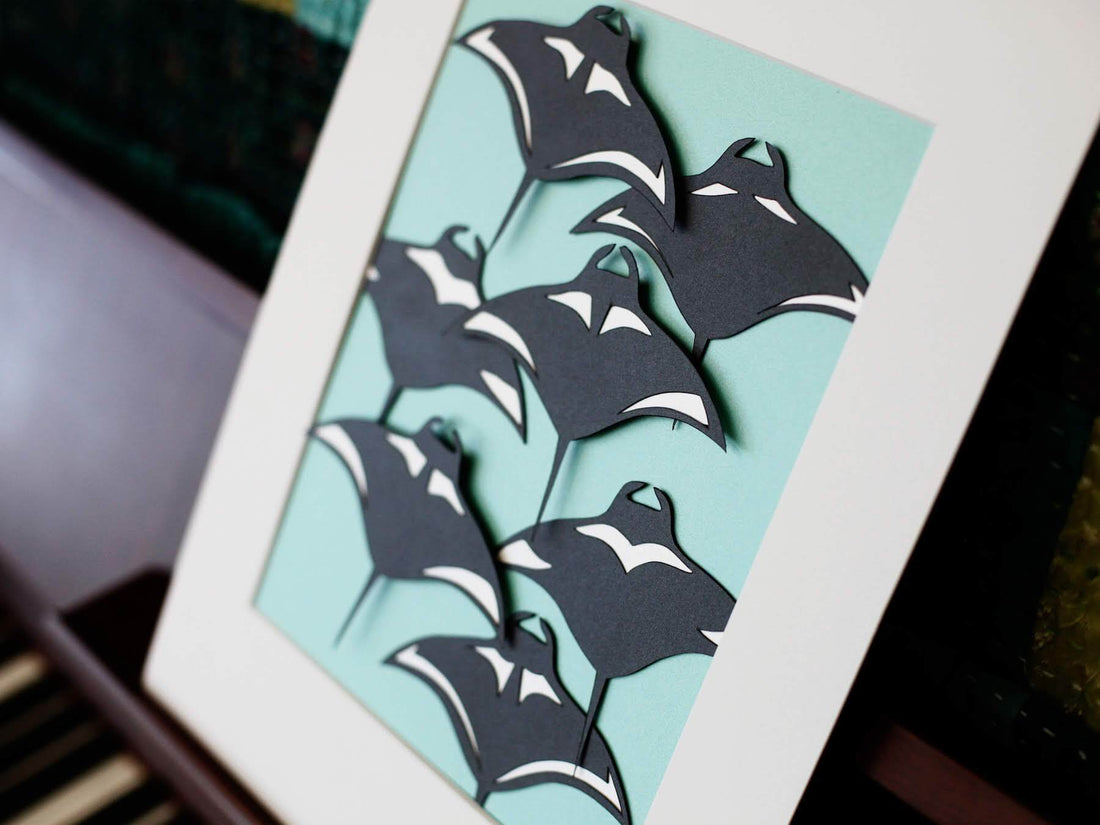 Manta Ray Paper Art