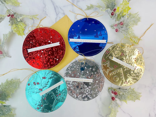 Shiny Mirror Paper Christmas Tags