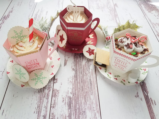 3D Paper Christmas Mugs