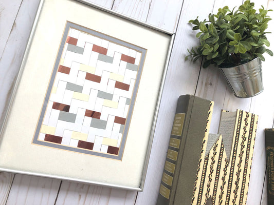 DIY Cardstock Paper Weaving Framed Art