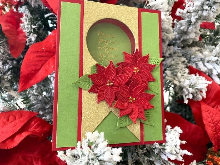 Die Cut Poinsettia Card