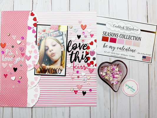 Valentine Viewfinder Scrapbook Layout and Cards