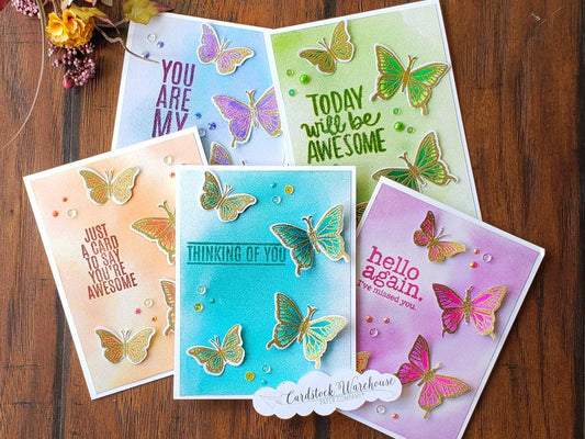 Watercolor Sparkle Paper Butterfly Cards - Cardstock Warehouse