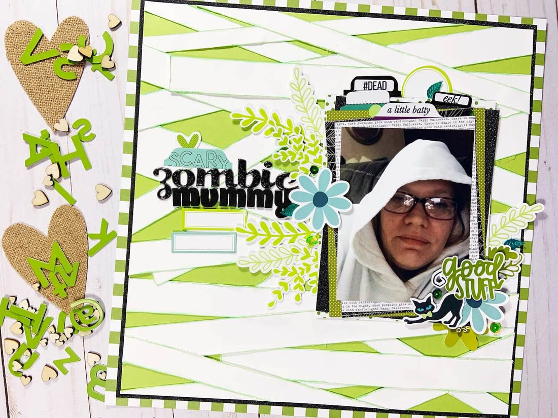 Zombie Mummy Scrapbook Layout