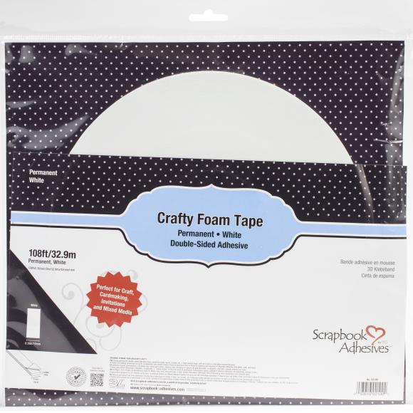 Scrapbook Adhesives Foam Tape - White - 1/2 inch x 108 feet - BIG ROLL