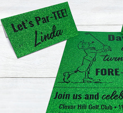 Green Diamond Print Inkjet Glitter Cardstock