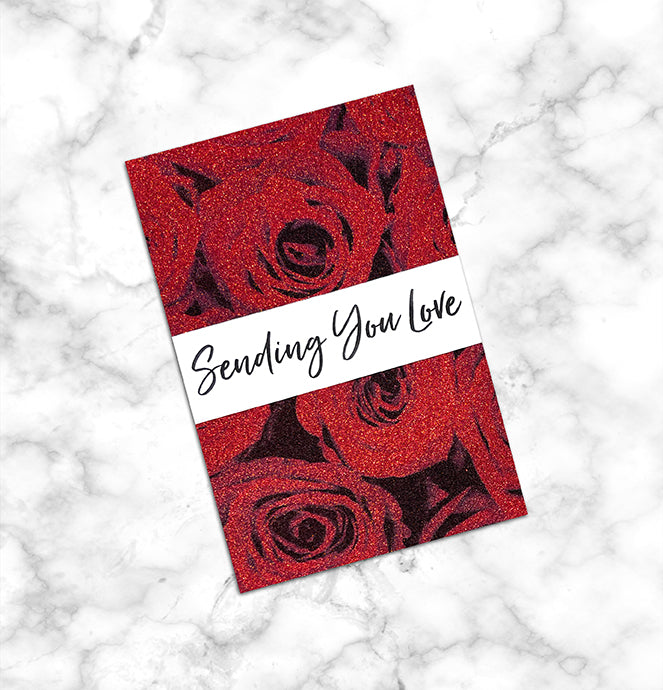  Red Diamond Print Inkjet Glitter Cardstock