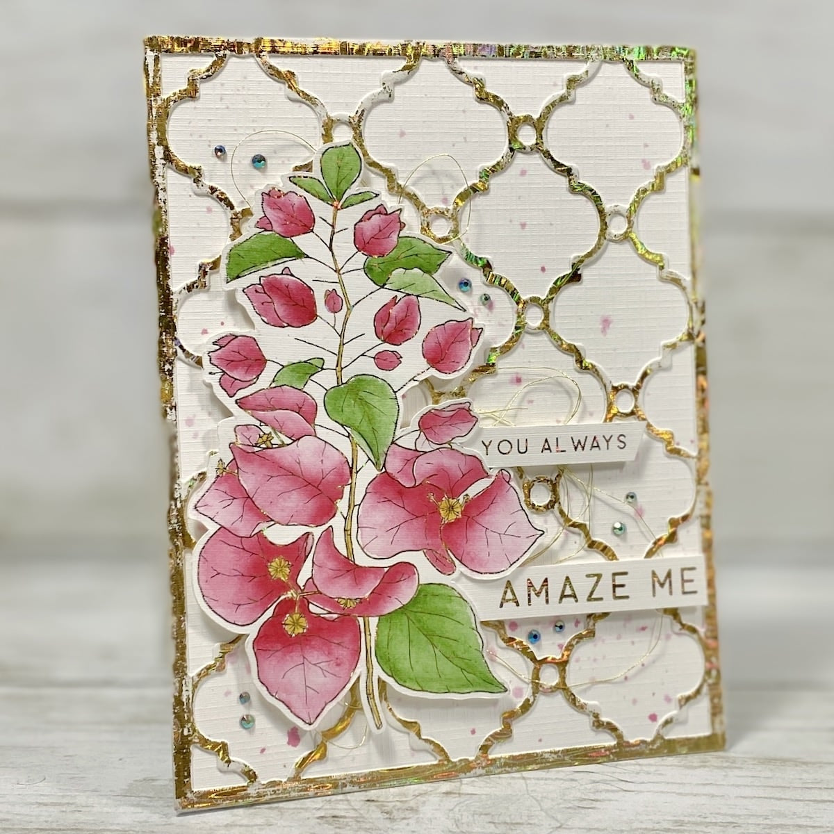 Rich Cream Linen die cut card