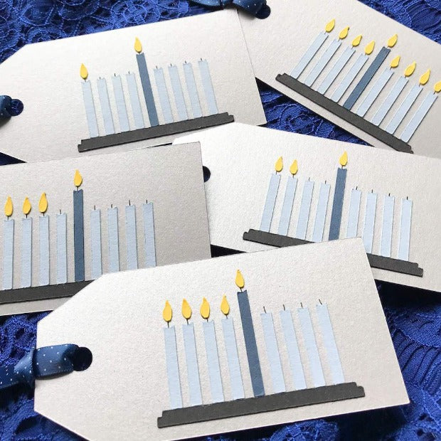 Colorplan Azure Blue Cardstock Hanukkah tags