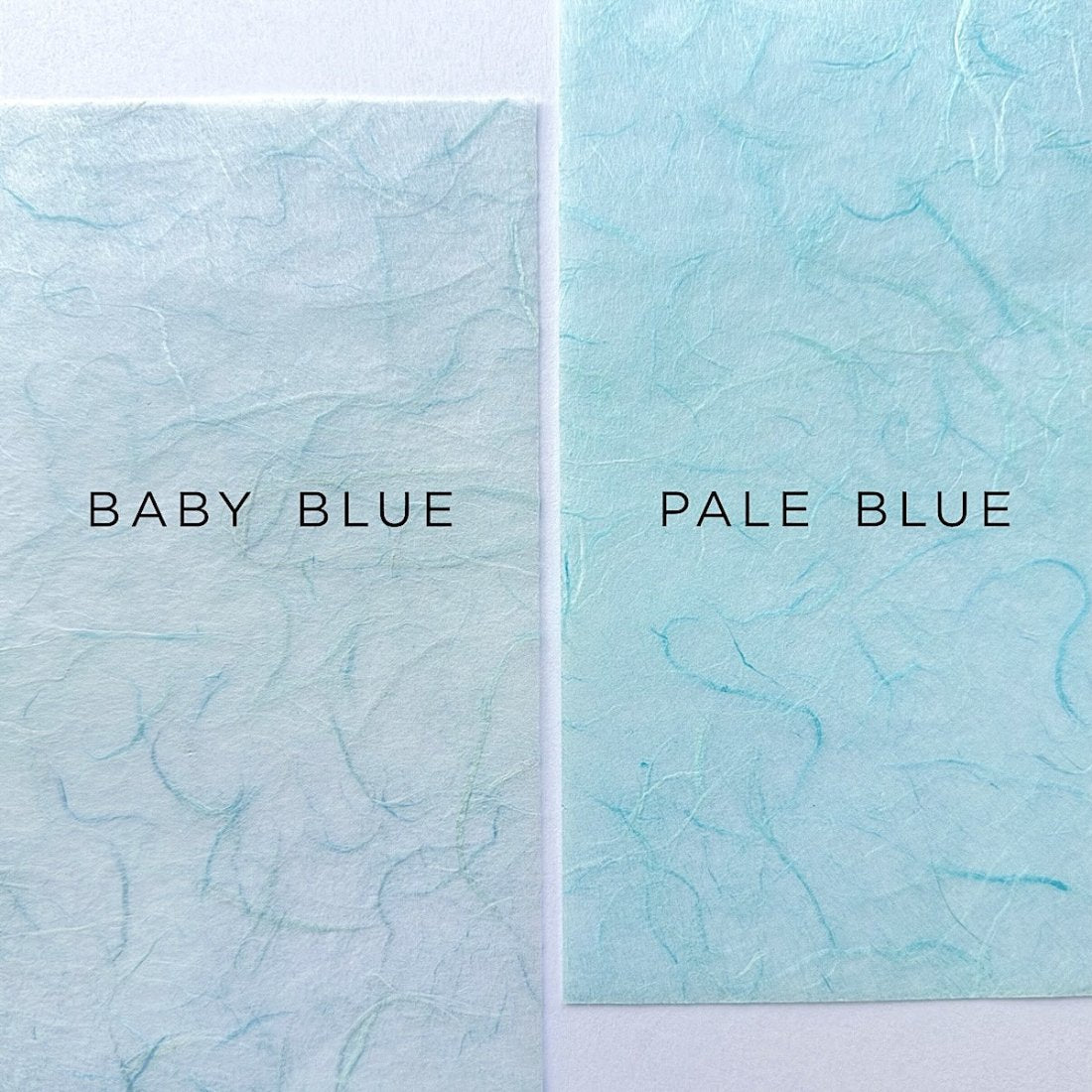 Baby Blue versus Pale Blue Thai Unryu paper