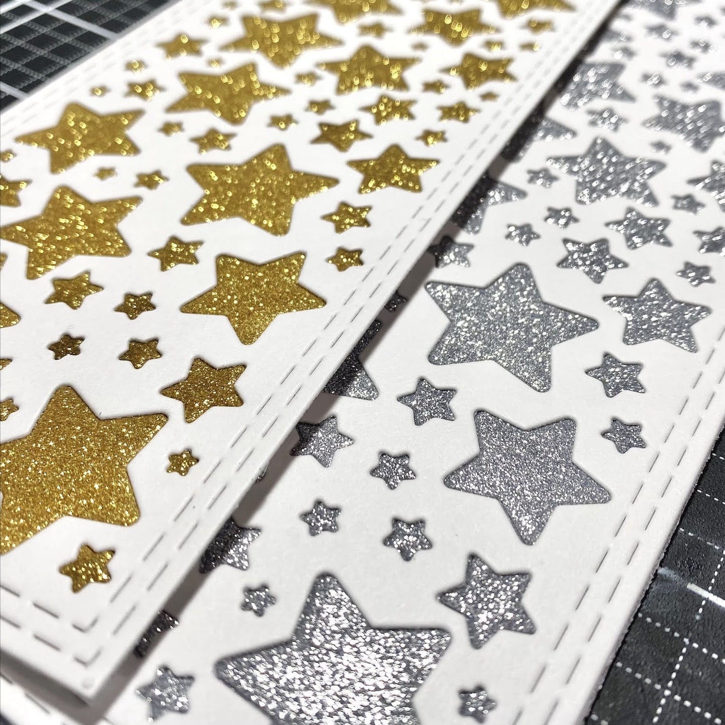 Silver Diamond Print Inkjet Glitter Cardstock