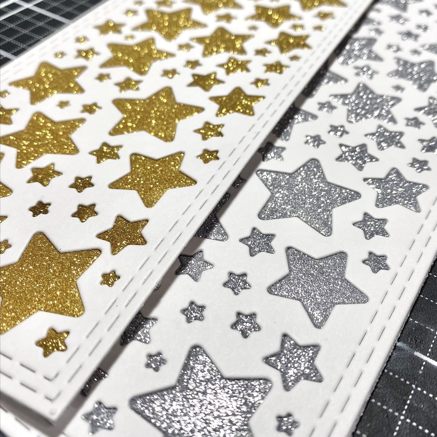 Gold Diamond Print Inkjet Glitter Cardstock