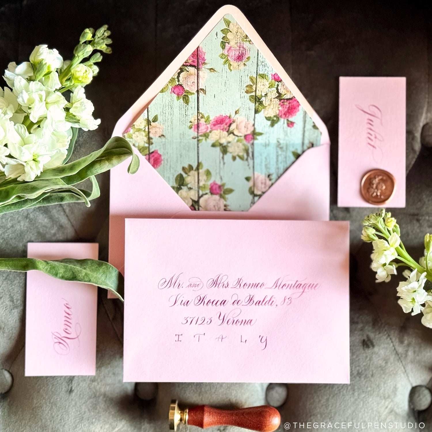 Candy Pink Colorplan calligraphy envelopes