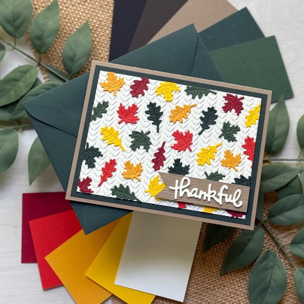 Fall Leaves card made with Autumn Multipack and Seaweed Lessebo envelope