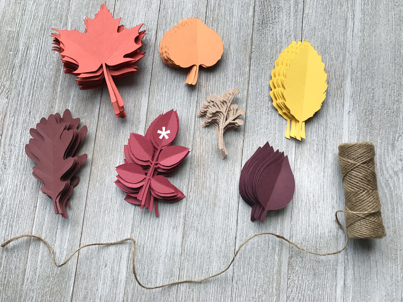 Cardstock leaf die-cuts