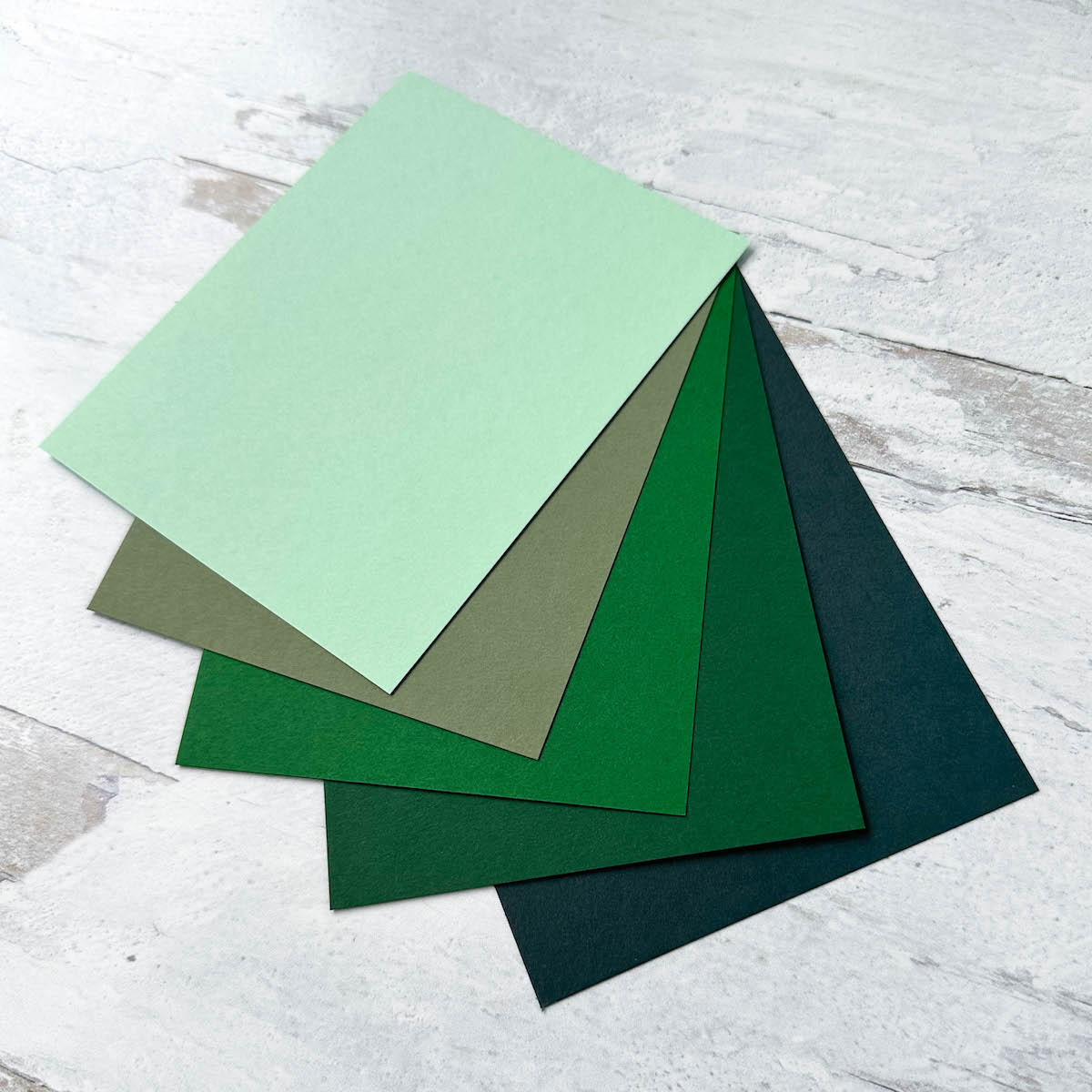 Shades of Green Flat Card Multipack - 25 Ct.-Cardstock Warehouse