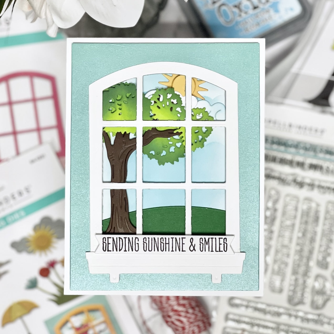 Lagoon Background Window Pane Card