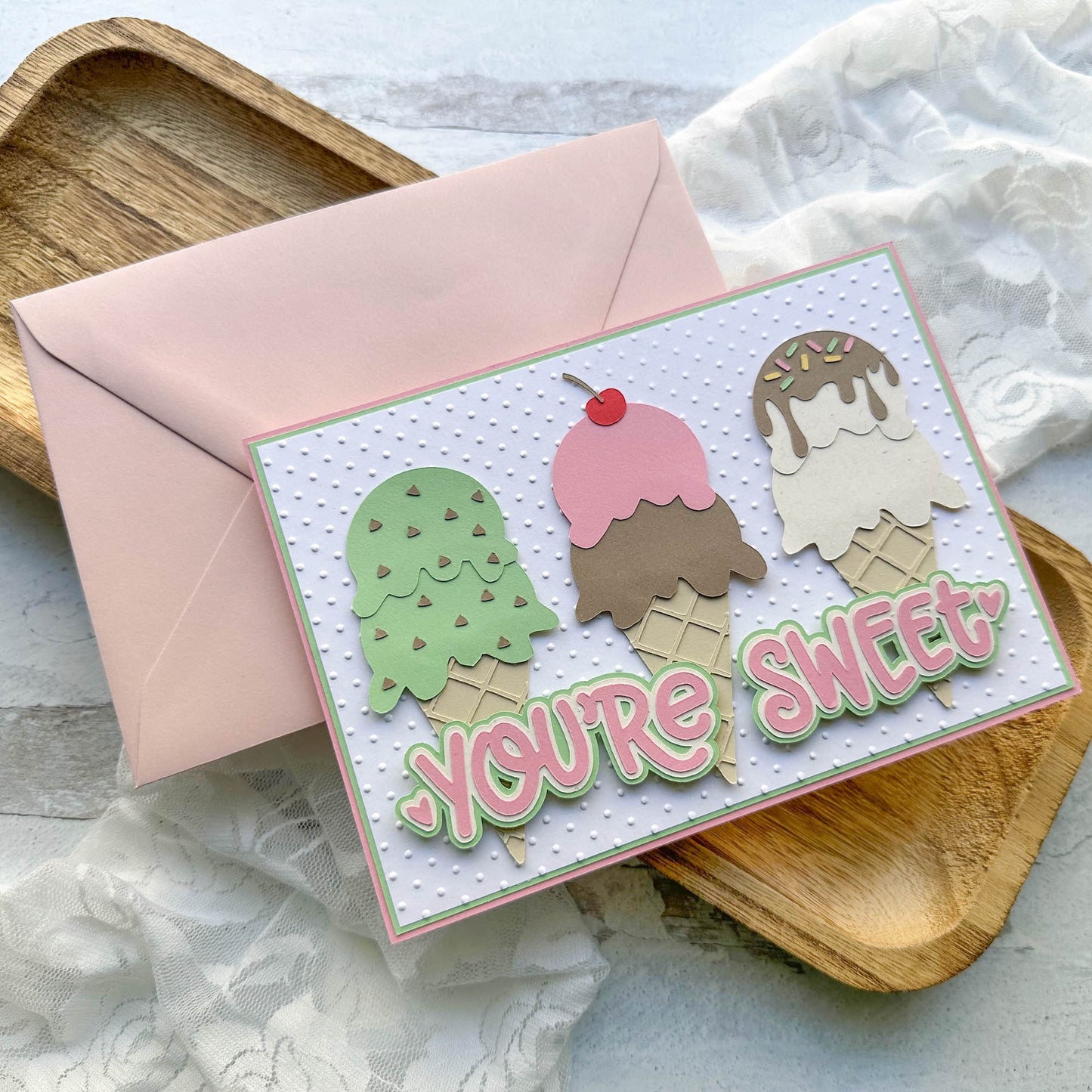 Woodstock Cardstock Paper icecream Card